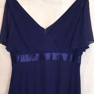 Ever Pretty Dark Blue V-Neck V-Back Evening Dress | Size 24